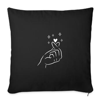 Finger Heart Coréen K Pop - Housse de coussin décorative 45 x 45 cm - noir - Devant
