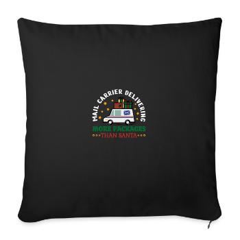 Postman Postman Postman Postman - Sofa pillowcase 17,3'' x 17,3'' (45 x 45 cm) - black - Front