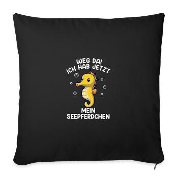 Seepferdchen Seepferd Spruch Kinder Geschenk - Sofakissenbezug 45 x 45 cm - Schwarz - Vorne