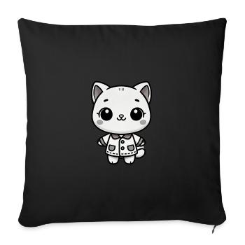 Adorable Kitty - Dressed to Charm - Sofa pillowcase 17,3'' x 17,3'' (45 x 45 cm) - black - Front
