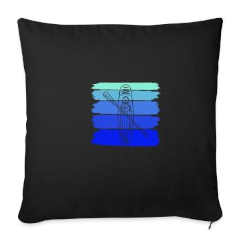 SUP Vintage Stand up paddle - Housse de coussin décorative 45 x 45 cm - noir - Devant