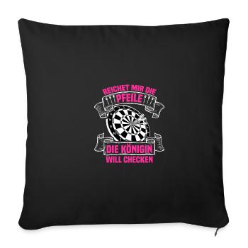 Die Königin Dartspielerin Darts Dart - Sofakissenbezug 45 x 45 cm - Schwarz - Vorne