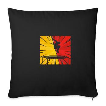 Trampoline trampoline jumper - Sofa pillowcase 17,3'' x 17,3'' (45 x 45 cm) - black - Front