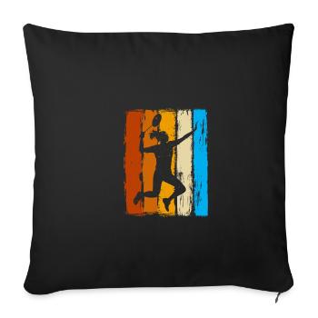 badminton badminton badminton player - Sofa pillowcase 17,3'' x 17,3'' (45 x 45 cm) - black - Front