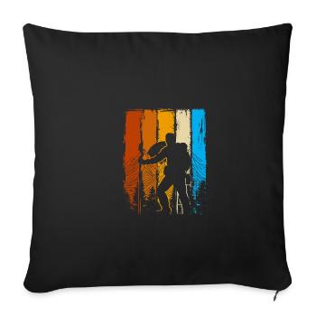 Nature, Randonnée, Randonnée, Montagne, Alpinisme - Housse de coussin décorative 45 x 45 cm - noir - Devant
