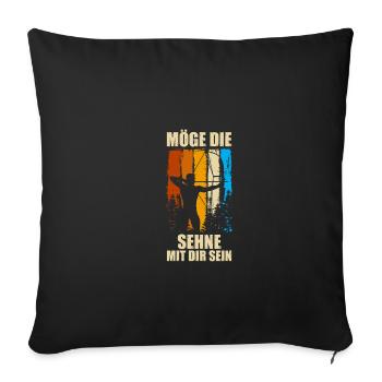 Möge die Sehne Bogen Bogenschießen Bogenschütze - Sofakissenbezug 45 x 45 cm - Schwarz - Vorne