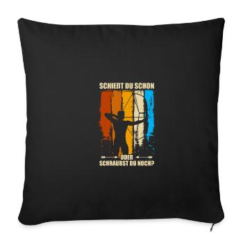 Shoot Arrow Bow Archery Archer - Sofa pillowcase 17,3'' x 17,3'' (45 x 45 cm) - black - Front