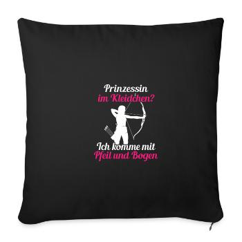 Princess Arrow Bow Archery Archer - Sofa pillowcase 17,3'' x 17,3'' (45 x 45 cm) - black - Front