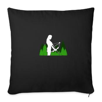 Bow and arrow Archery Archer - Sofa pillowcase 17,3'' x 17,3'' (45 x 45 cm) - black - Front