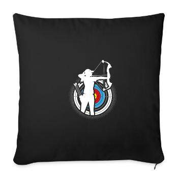 Bow and arrow Archery Archer - Sofa pillowcase 17,3'' x 17,3'' (45 x 45 cm) - black - Front