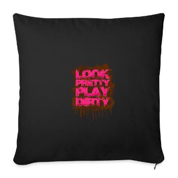 Belle jolie Schlammlauf Mud Run Muddy Race - Housse de coussin décorative 45 x 45 cm - noir - Devant