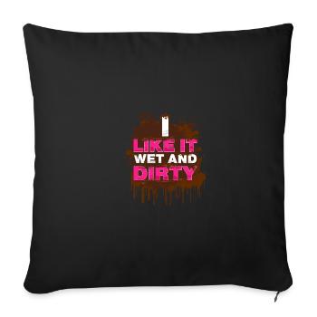 Wet and dirty Schlammlauf Mud Run Muddy Race - Sofa pillowcase 17,3'' x 17,3'' (45 x 45 cm) - black - Front