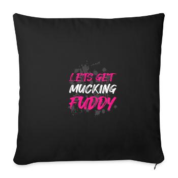 Mucking fuddy Schlammlauf Mud Run Muddy Race - Sofa pillowcase 17,3'' x 17,3'' (45 x 45 cm) - black - Front