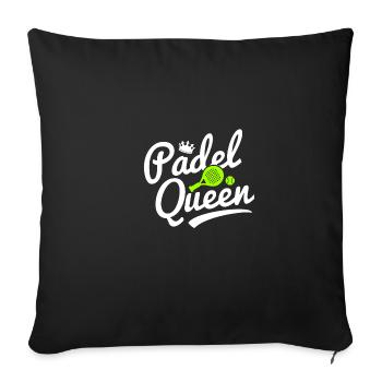 Padel Queen Funny Padel Ball Player - Sofa pillowcase 17,3'' x 17,3'' (45 x 45 cm) - black - Front