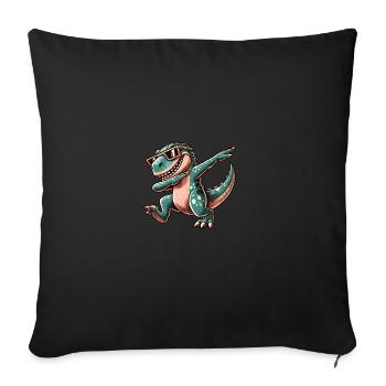 Cool Dino T-Rex Dabbing with Sunglasses - Sofa pillowcase 17,3'' x 17,3'' (45 x 45 cm) - black - Front