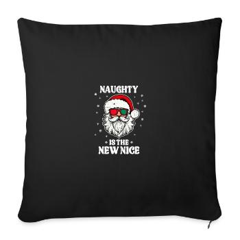 Naughty is the new nice Funny Santa - Sofa pillowcase 17,3'' x 17,3'' (45 x 45 cm) - black - Front