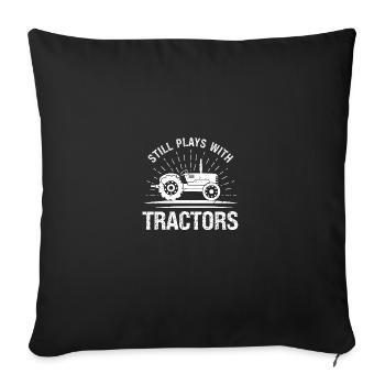 Toujours jouer avec des tracteurs - Housse de coussin décorative 45 x 45 cm - noir - Devant