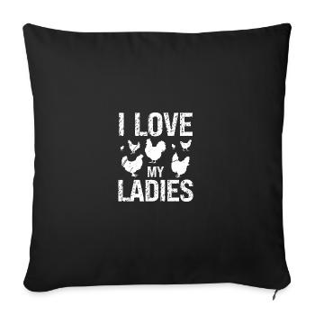 J’aime les dames - Housse de coussin décorative 45 x 45 cm - noir - Devant