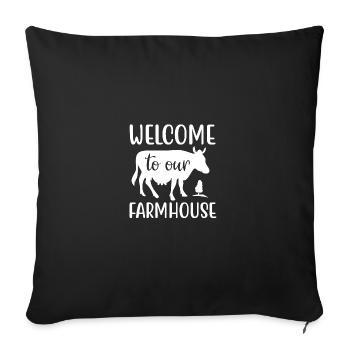 Bienvenue dans notre ferme 1 - - Housse de coussin décorative 45 x 45 cm - noir - Devant
