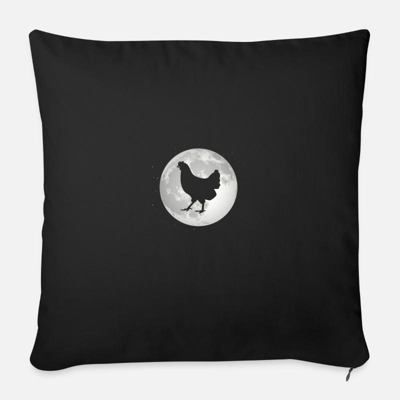 Vollmond - Henne - - Sofakissenbezug 45 x 45 cm - Schwarz