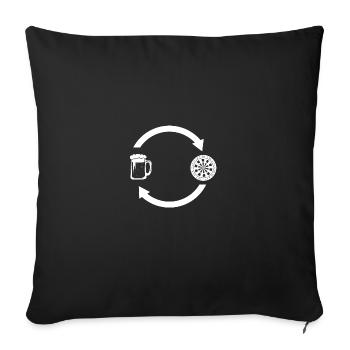 Loading the arrows - Beer - Dartboard - - Sofa pillowcase 17,3'' x 17,3'' (45 x 45 cm) - black - Front