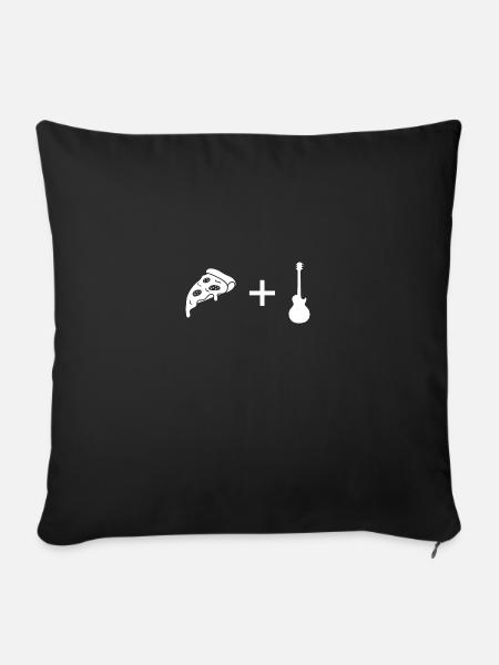 Pizza - Gitarre - - Sofakissenbezug 45 x 45 cm - Schwarz