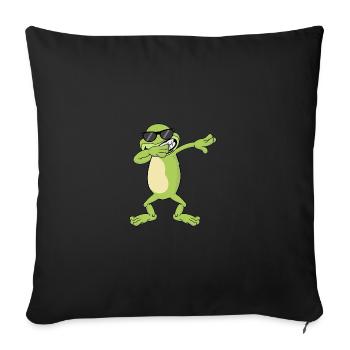 Grenouille Dabbing Dab Gift - Housse de coussin décorative 45 x 45 cm - noir - Devant