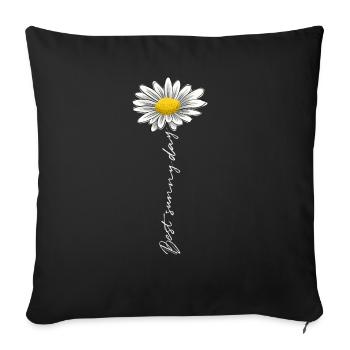 Summer flower, Best sunny day - Textiles, gifts - Sofa pillowcase 17,3'' x 17,3'' (45 x 45 cm) - black - Front
