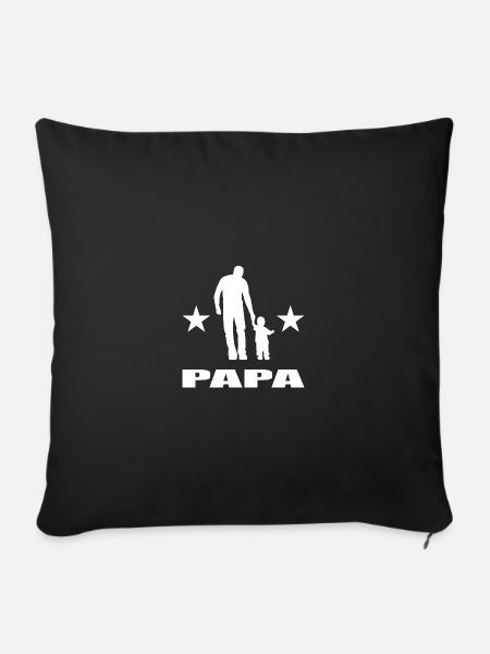 Papa - Sofakissenbezug 45 x 45 cm - Schwarz