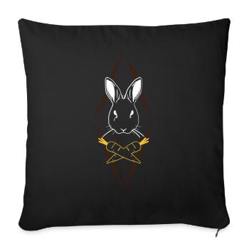 Osterhase Pirat Schädel T-Shirt Geschenk - Sofakissenbezug 45 x 45 cm - Schwarz - Vorne