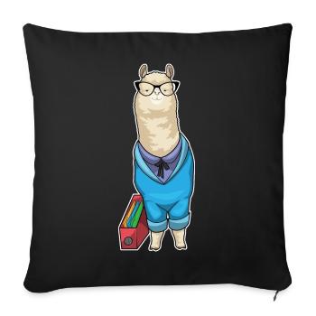 Alpaca Secretary Folder Office - Sofa pillowcase 17,3'' x 17,3'' (45 x 45 cm) - black - Front