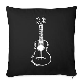 Ukulele Drawing - Sofa pillowcase 17,3'' x 17,3'' (45 x 45 cm) - black - Front