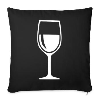 Verre de vin Cadeau de vin Black Grapevine - Housse de coussin décorative 45 x 45 cm - noir - Devant