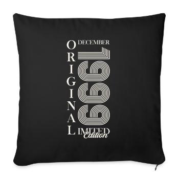 24th Birthday Original December Vintage 1999 - Sofa pillowcase 17,3'' x 17,3'' (45 x 45 cm) - black - Front