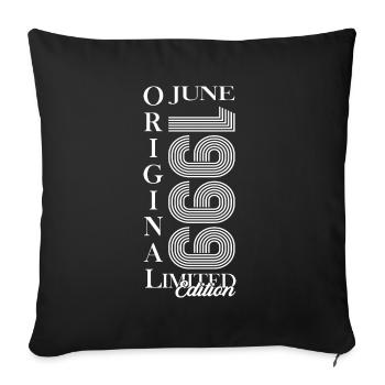 Original Juin 1999 Millésime 1999 25ème Anniversaire 99 - Housse de coussin décorative 45 x 45 cm - noir - Devant