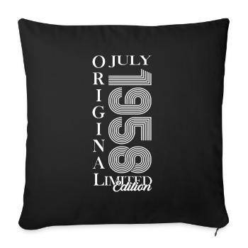 66th Birthday Original July 1958 Born 1958 - Sofa pillowcase 17,3'' x 17,3'' (45 x 45 cm) - black - Front