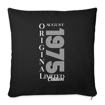 50ème Anniversaire Original Août 1975 Millésime 1975 - Housse de coussin décorative 45 x 45 cm - noir - Devant