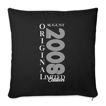 16ème Anniversaire Original Août 2008 Millésime 2008 - Housse de coussin décorative 45 x 45 cm - noir - Devant