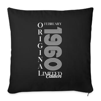 65th Birthday Classic Car February 1960 Vintage 60 - Sofa pillowcase 17,3'' x 17,3'' (45 x 45 cm) - black - Front
