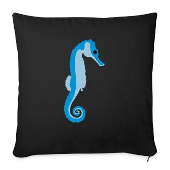 seepferdchen_082012_a_3c - Housse de coussin décorative 45 x 45 cm - noir - Devant