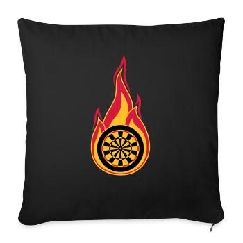 fire target burn flames hot association log - Sofa pillowcase 17,3'' x 17,3'' (45 x 45 cm) - black - Front