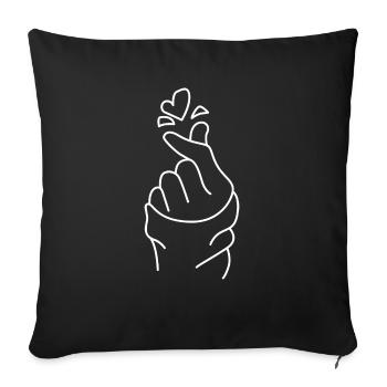 Coeur de doigt - Housse de coussin décorative 45 x 45 cm - noir - Devant