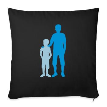 Silhouette grand frère frère - Housse de coussin décorative 45 x 45 cm - noir - Devant