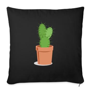 Prickly cactus - Sofa pillowcase 17,3'' x 17,3'' (45 x 45 cm) - black - Front