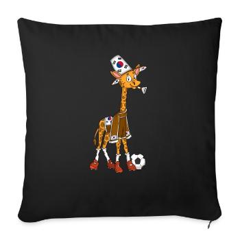 Giraffe Fan South Korea - Sofa pillowcase 17,3'' x 17,3'' (45 x 45 cm) - black - Front