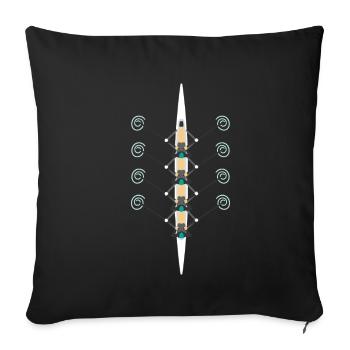 Rowing Gift Foursome Rowing Boat Rudder - Sofa pillowcase 17,3'' x 17,3'' (45 x 45 cm) - black - Front