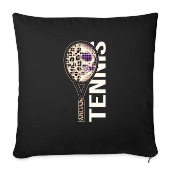 Tennis Match Ball Racket - Sofa pillowcase 17,3'' x 17,3'' (45 x 45 cm) - black - Front