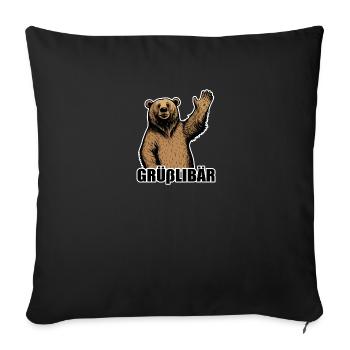 Grüßlibär weiß - Sofakissenbezug 45 x 45 cm - Schwarz - Vorne