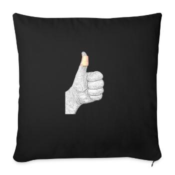 Hand mit Pflaster - Sofakissenbezug 45 x 45 cm - Schwarz - Vorne