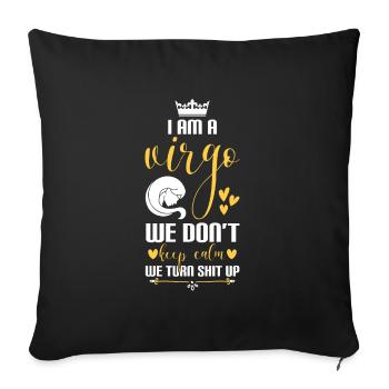 Virgo Zodiac Characteristics August - Sofa pillowcase 17,3'' x 17,3'' (45 x 45 cm) - black - Front
